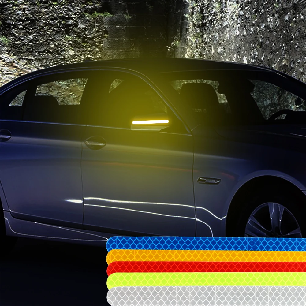

2PCS Rearview Mirror Fluorescent Reflective Stickers Universal Car Sticker Car Reflective Strip Warning Logo Car-styling