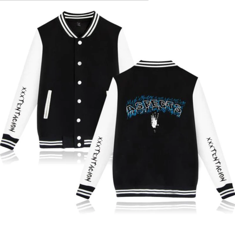 

RIP XXXTentacion Zip up Baseball Uniform Men bomber jacket sudaderas hombre Fashion Street Wear Rapper Hip Hop Hoodie Sweatshir