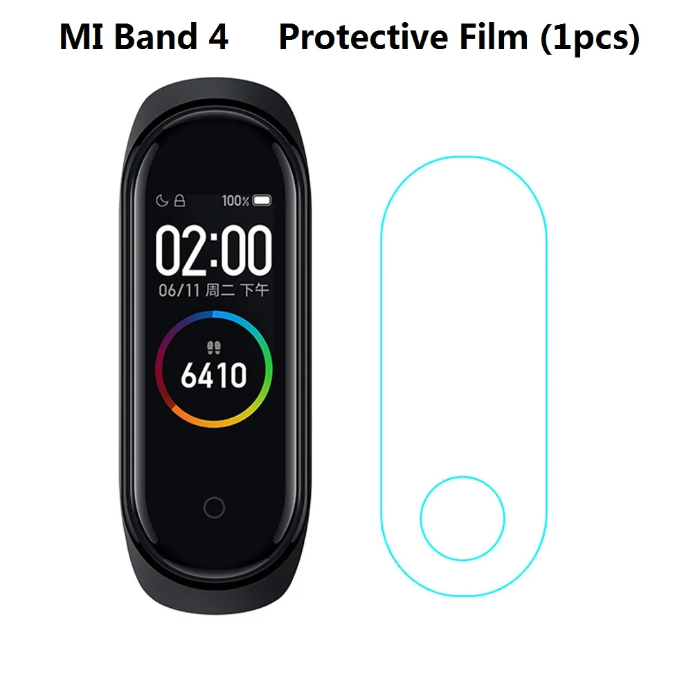 Для mi Band 3 4 ремешок на запястье для Xiao mi band 3 силиконовый для mi band 3 4 аксессуары многоцветный mi 3 сменный ремешок - Цвет: protective film(1pcs