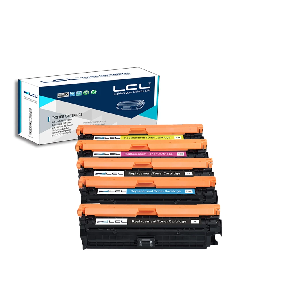 LCL 307A CE740A CE741A CE742A CE743A(5-Pack) Toner Cartridge Compatible for HP Color Laserjet CP5225/CP5225n/CP5225dn