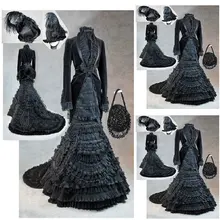 History!Customer-made 17 Century Vintage Costumes Renaissance Dress Steampunk dresses Gothic Cosplay Halloween Dresses C-1219