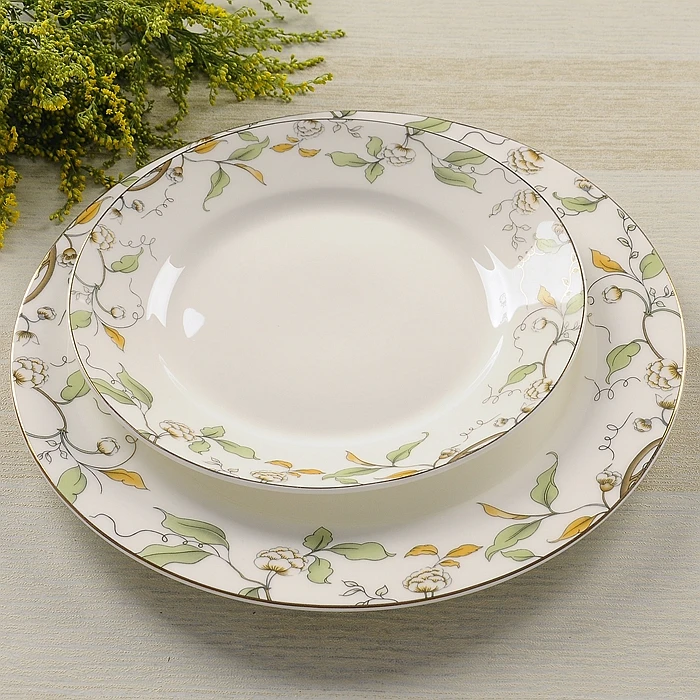 Костяной фарфор Западная еда стейк тарелка/керамические тарелки с цветочным дизайном/домашние для личного использования торт тарелка