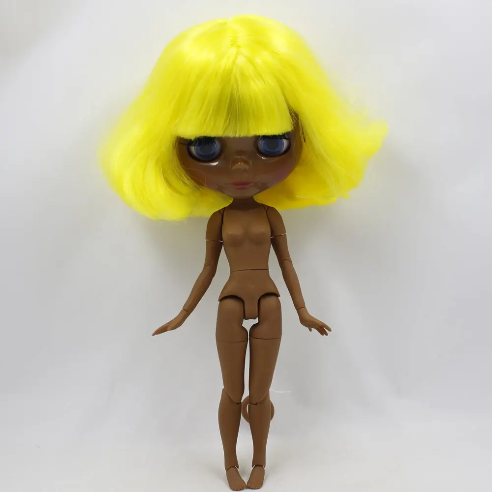 ICY Nude Blyth Кукла № BL3208 желтые волосы сустава тела супер черная кожа шарнирная кукла нео 30 см