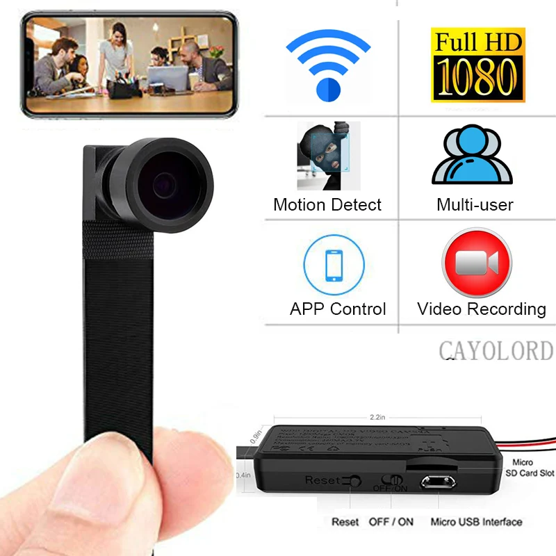  HD 1080 P Mini Macchina Fotografica del IP di WIFI Flessibile Video Audio Recorder Motion Detection