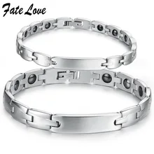 Fate love По макету клиента гравировкой ювелирные изделия с бриллиантами энергии оздоравливающий Магнитный браслет для мужчин для женщин браслет баланса FL3072