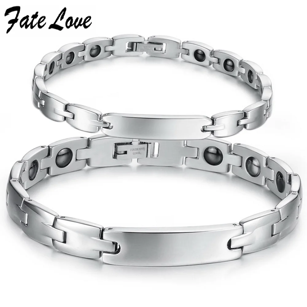 

Fate Love Customerized Engraved Fashion Bracelet Jewelry Energy health Magnetic Bracelet for man women Balance bracelet FL3072