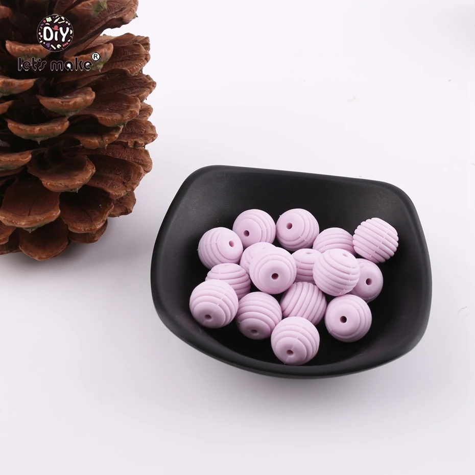 

Let's Make 5PCS 15MM Silicone Nursing Accessories Thread Beads Colorful DIY Crafts Chewable Beads Sensory Chewing Toy Beads