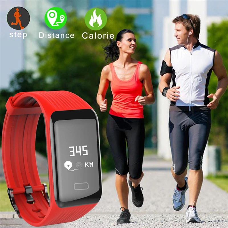 

2018 Sport Fitness Bracelet Watch Women Men LED Waterproof Smart WristBand Heart rate Blood Pressure Pedometer Tracker Wristband