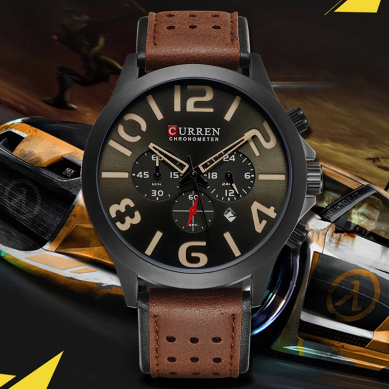 

2017 CURREN Chronograph Watch Quartz Mens Watches Top Brand Luxury Famous Male Wrist Watch Clock Man Hodinky Relogio Masculino
