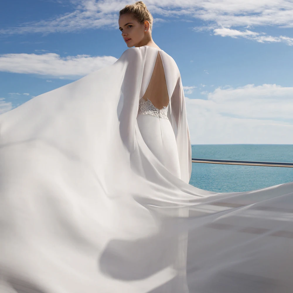 Vestido De Noiva Chic пляж свадебное платье шифон невесты Сексуальная Boho спинки белый/цвета слоновой кости аппликация свадебное платье с бисером