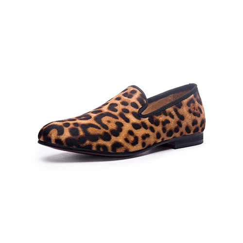 MEIJIANA/Новинка; мужские леопардовые Лоферы ручной работы с красной подошвой; Роскошные модные туфли для джентльменов; вечерние туфли с блестками; мужская повседневная обувь - Color: Ivory