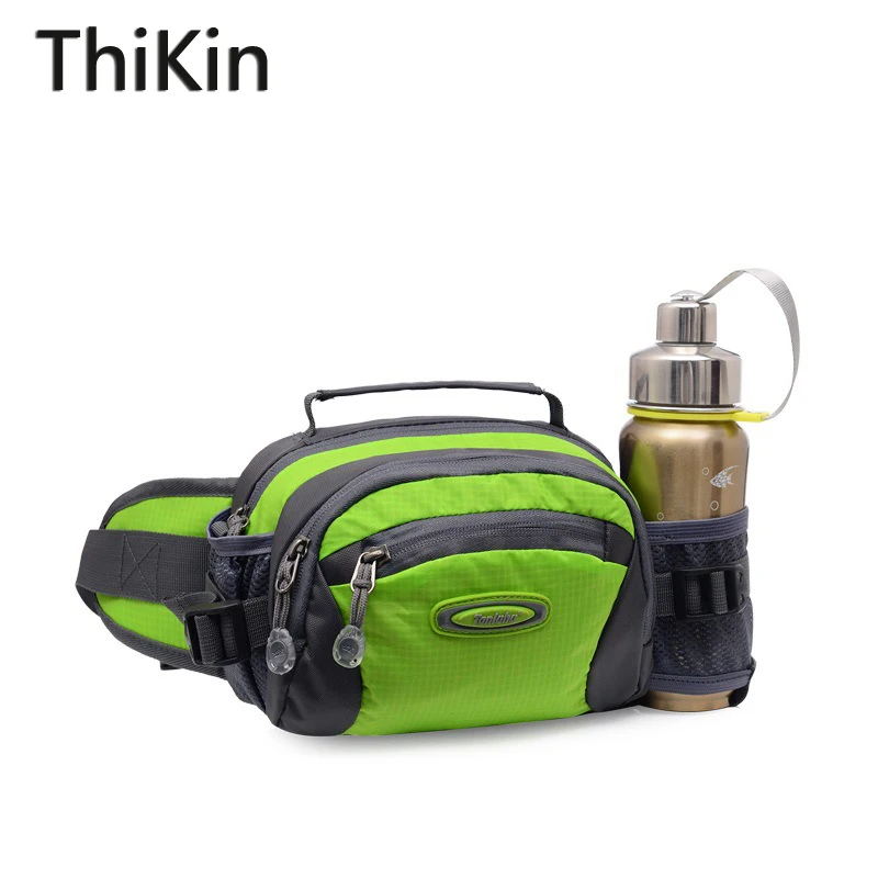 

ThiKin Women Travel Fanny Pack Nylon Waterproof Adjustable Strap Men Waist Bag Lightweight Water Bottle Waist Belt Bag