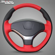 BANNIS красный черный натуральная кожа чехол рулевого колеса автомобиля для peugeot 308 2012