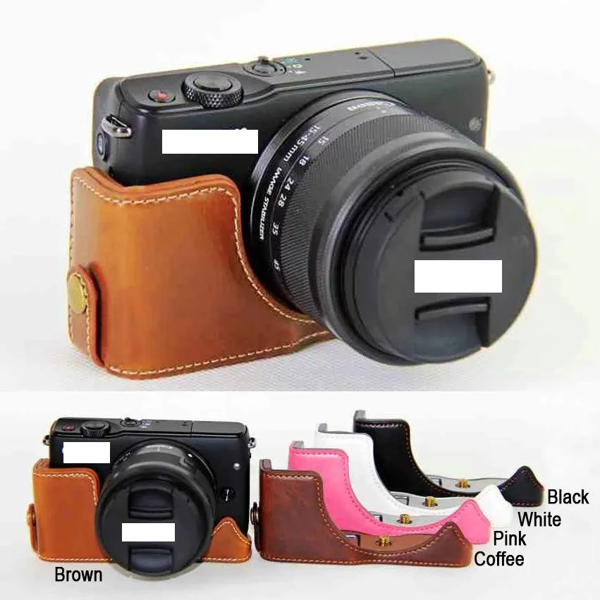 1PCS PU Leather Camera Protect Half Case Cover Grip holder for Canon Eos M10 EOSM10in Camera