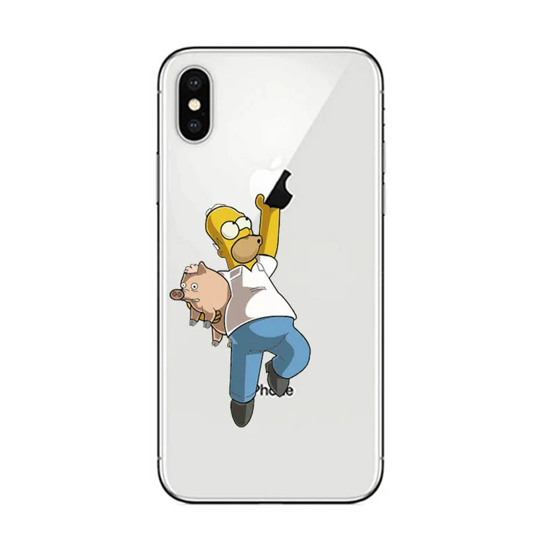 Homer J. Simpson Телефон чехол для iPhone 5 5S SE 6 6s 7 8 P PLUS X XR XS MAX Милый Забавный модный мультяшный силиконовый чехол для телефона s