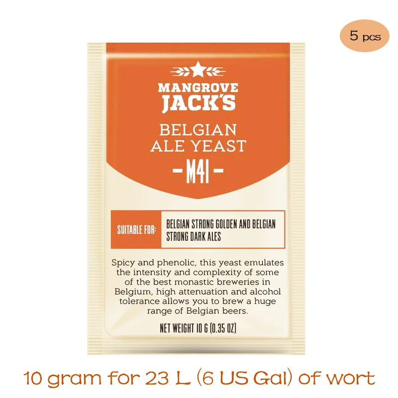 M41 Belgian Ale 10 г пивные дрожжи для домашнего приготовления пива, дрожжи для брожения, продукты для энологии, товары для домашнего пивоварения, пивные продукты - Цвет: M41 Belgian Ale