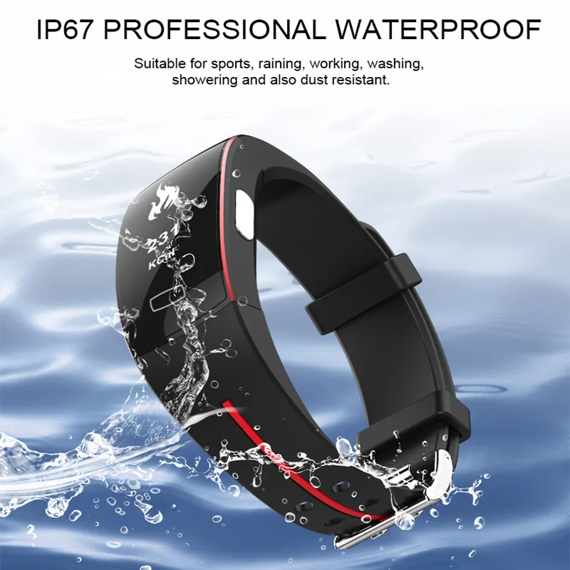 Imosi P3 Smart Band Support ECG+PPG Blood Pressure Heart rate Monitoring IP67 waterpoof Pedometer Sports Fitness Bracelet
