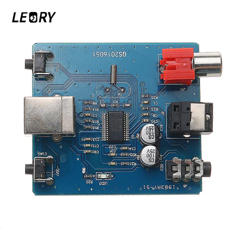 LEORY 1 шт. PCM2704 аудио ЦАП USB к S/PDIF звуковая карта декодер плата 3,5 мм аналоговый коаксиальный волоконно-оптический выход Hi Fi модуль