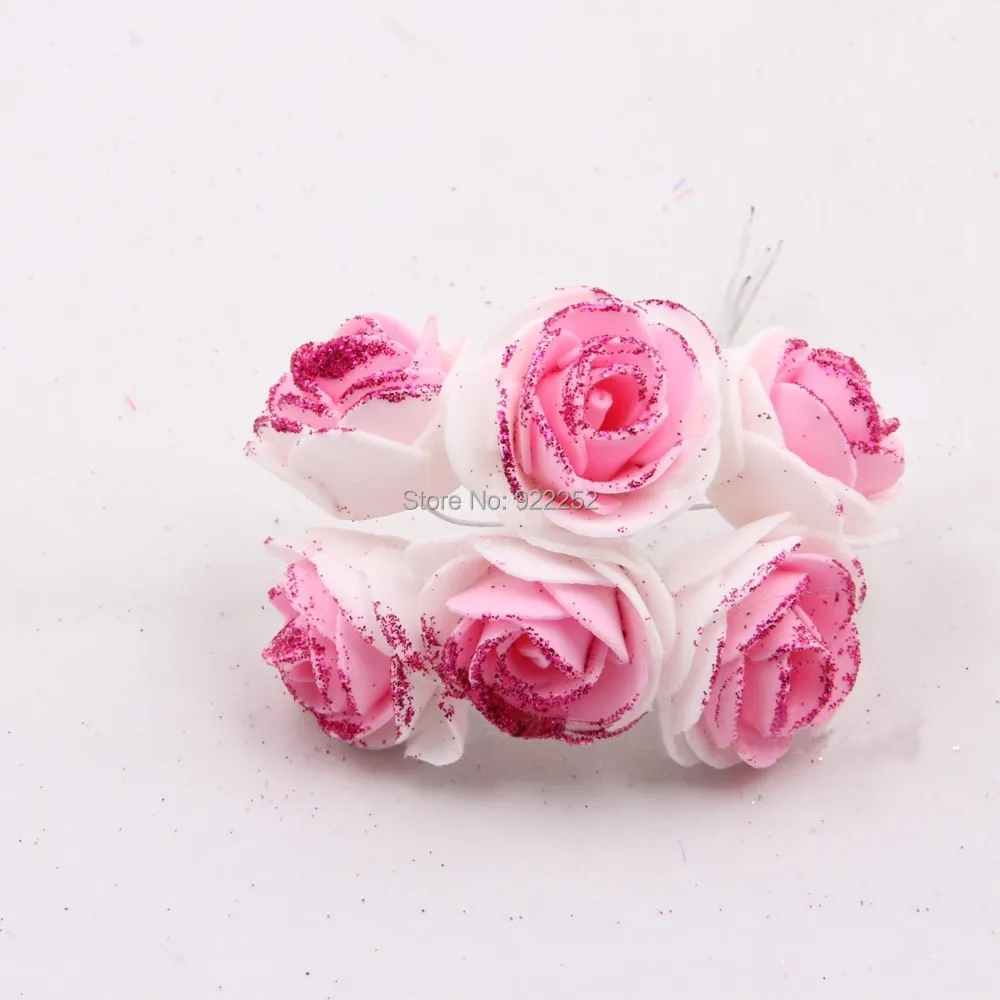 3.5cm artificial eva floral foam glitter roses,rosas boutonniere,diy
