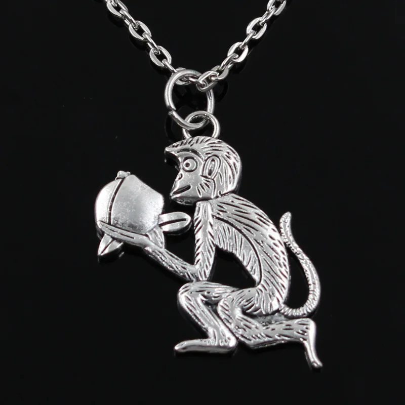 New Fashion Monkey Offered Peach Pendants Round Cross Chain Short Long Mens Womens Silver Color Necklace Jewelry Gift | Украшения и