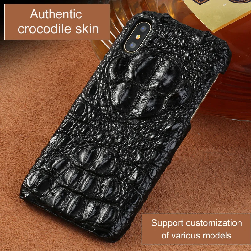  LANGSIDI Luxury Genuine crocodile leather case For iphone XR X XSMAX Case handmade natural leather 