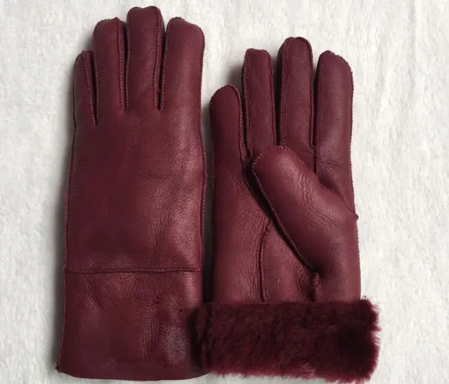 Зимние женские теплые ручные перчатки из овечьего меха, женские перчатки из натуральной кожи, женские теплые уличные перчатки высокого качества