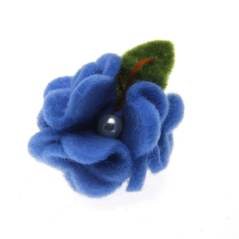 5 шт. шерсть фетр жемчужный цветок DIY Детская повязка на голову модные украшения аксессуары для волос ручной работы - Цвет: Blue