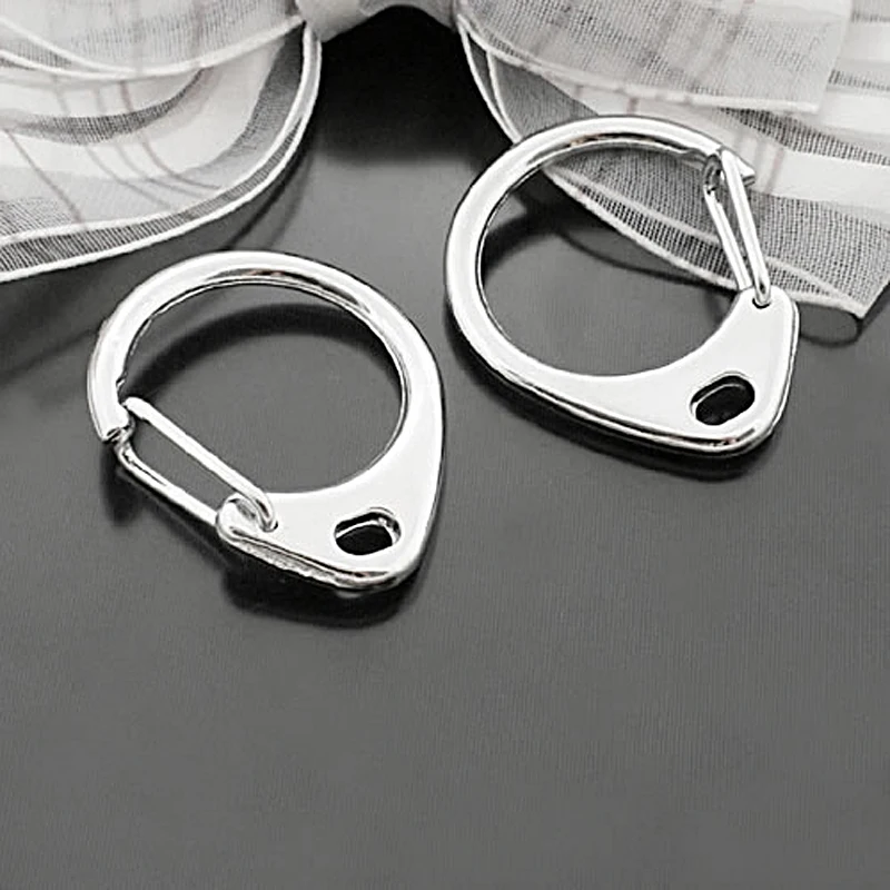 

(27704)20PCS 31x26MM Stainless Steel Color Zinc Alloy Big C Shape Lobster Clasps Keychain Clasps Jewelry Findings Accessories