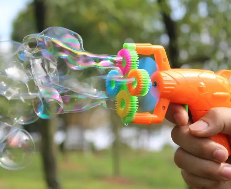 Электрический мыло пистолет для мыльных пузырей Батарея Мощность Автоматического Пузырь воды дуя Детский праздник водяной пистолет