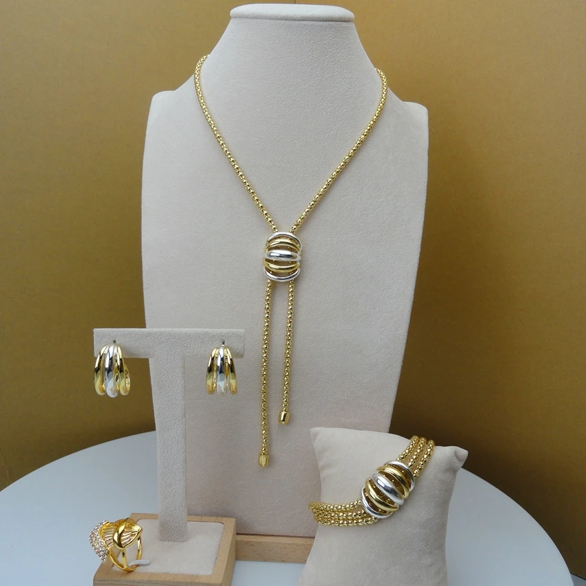 

Yuminglai African High Quality Jewelry Office Jewelry Sets for Lady Simple Design FHK5846
