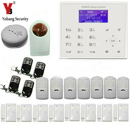 

Yobang Security Touch Key WIFI GSM Alarm System Wireless Home Security Smoke Detector APP Remote Door Alarm Strobe Siren