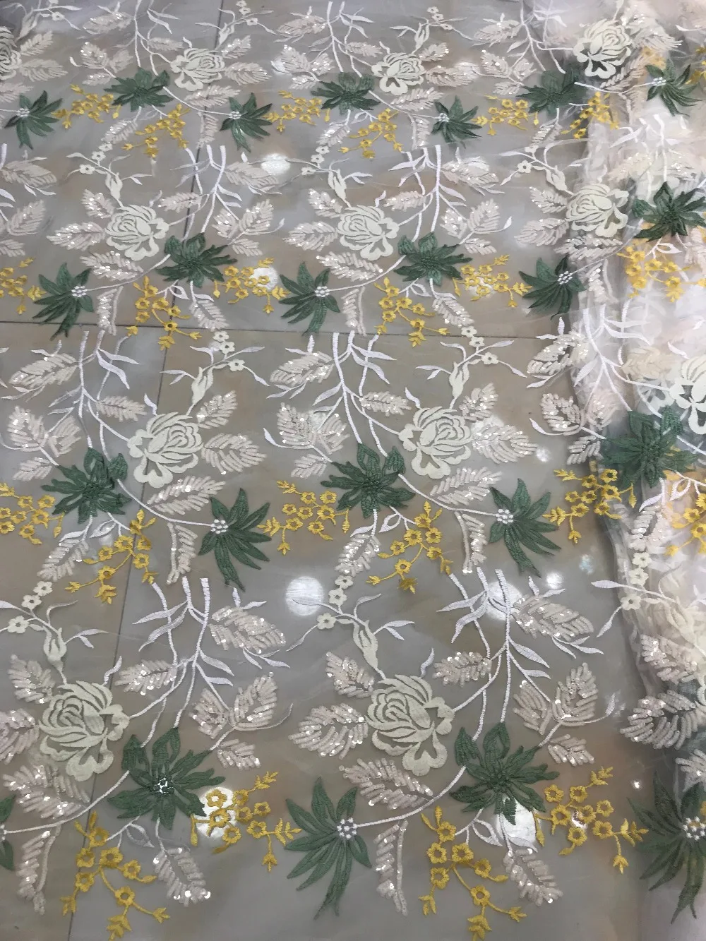 

African Lace Fabrics Nigerian French Lace Fabric With sequins 2018 High Quality Tulle Fabric For Wedding