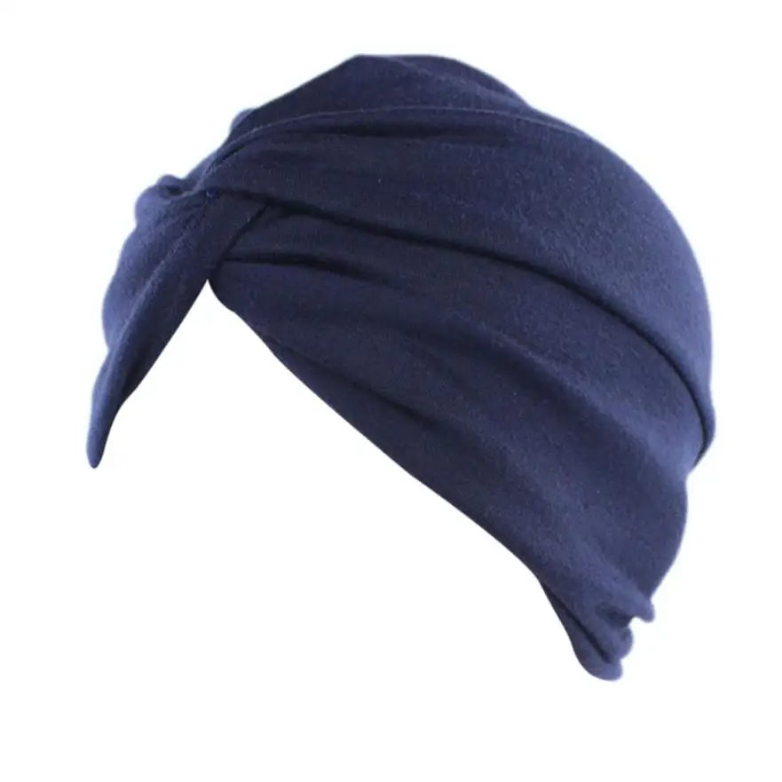 Snowshine YLWX женский раковая химиотерапия шляпа шапочки шарф Тюрбан, повязка на голову кепка - Цвет: Тёмно-синий
