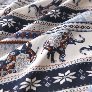 

Thai national wind elephant Shuxiang silk cotton silk fabric beach towel scarf shirt sock cage dress skirt