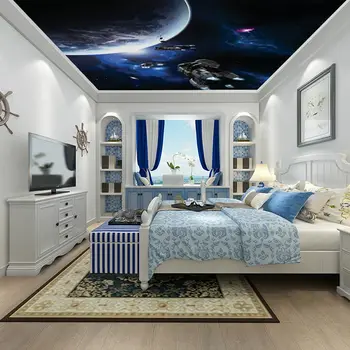 

Modern Ceiling Wall Papers 3d Star Photo Sky Wallpaper Living Room Bedroom Thicken Self Adhesive Vinyl / Silk Fabric Wallpaper