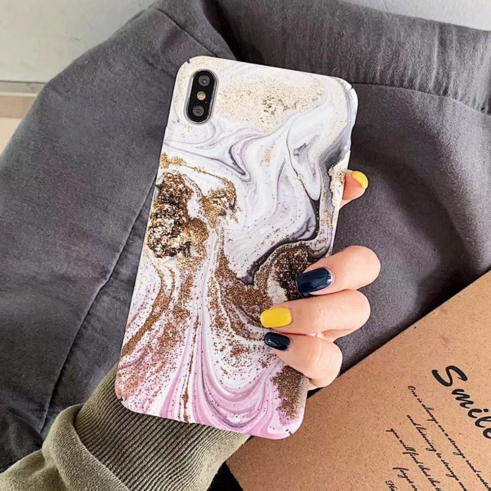 KIPX1093_11_JONSNOW Marble Pattern Phone Case for iPhone XS XR XS Max 7 8 Plus 6S 6 Plus Case Fashion All-inclusive PC Hard Back Cover Capa Fundas