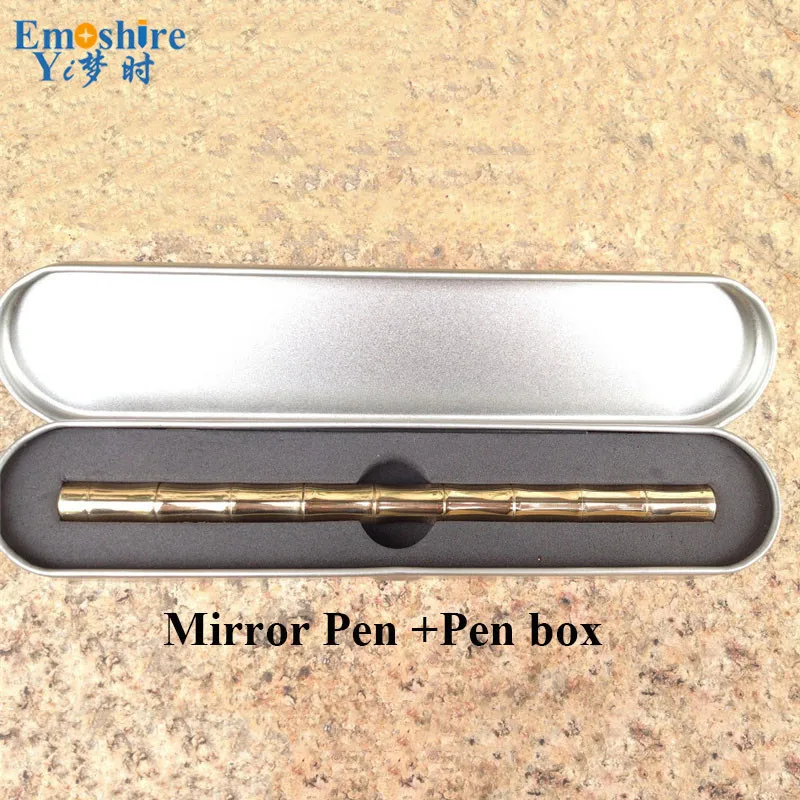 Emoshire Hand polished brass pen brass signature pen bamboo six hexagonal pen variety of optional iron box loaded large favorably (10)