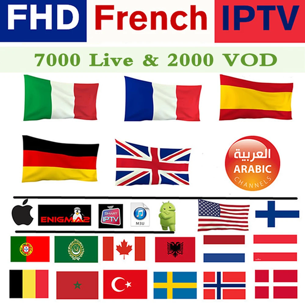 

France Europe IPTV Subscription French Albania Dutch Spain UK Sweden Russia US Canada For M3u Enigma2 Smart TV PC IOS Androd Mac