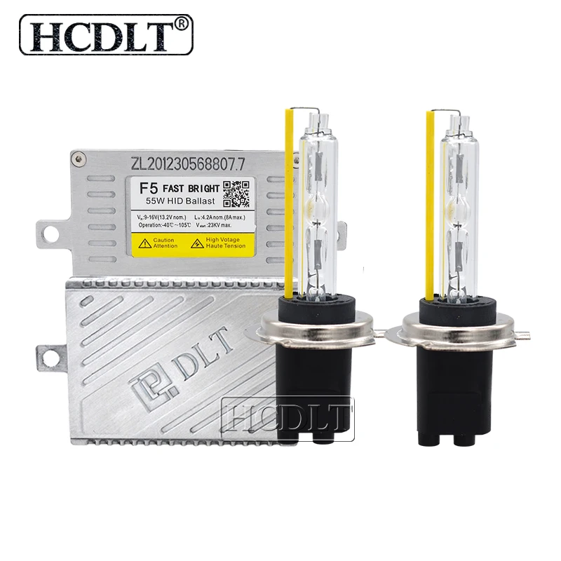 HCDLT AC 12V 5500K Fast Bright 55W HID Xenon Conversion Kit Car Light Reactor DLT F5T