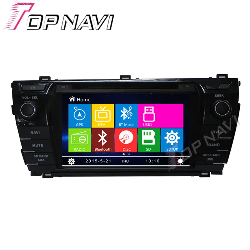 Topnavi 7-дюймовый автомобильный DVD GPS для Toyota Corolla 2014- (низкая версия) автомобильное