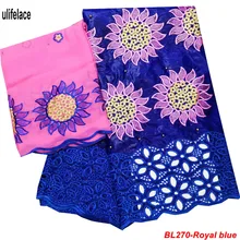 Beautifical Королевский синий африканский Базен riche getzner высокое качество ручной резки бисером хлопок вышитый жаккардовый кружевной ткани BL-270