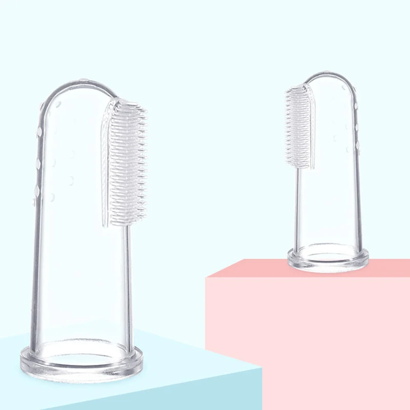 Kids Baby Infant Soft Silicone Finger Toothbrush Portable Teeth Rubber Massager Brush Clean Teeth