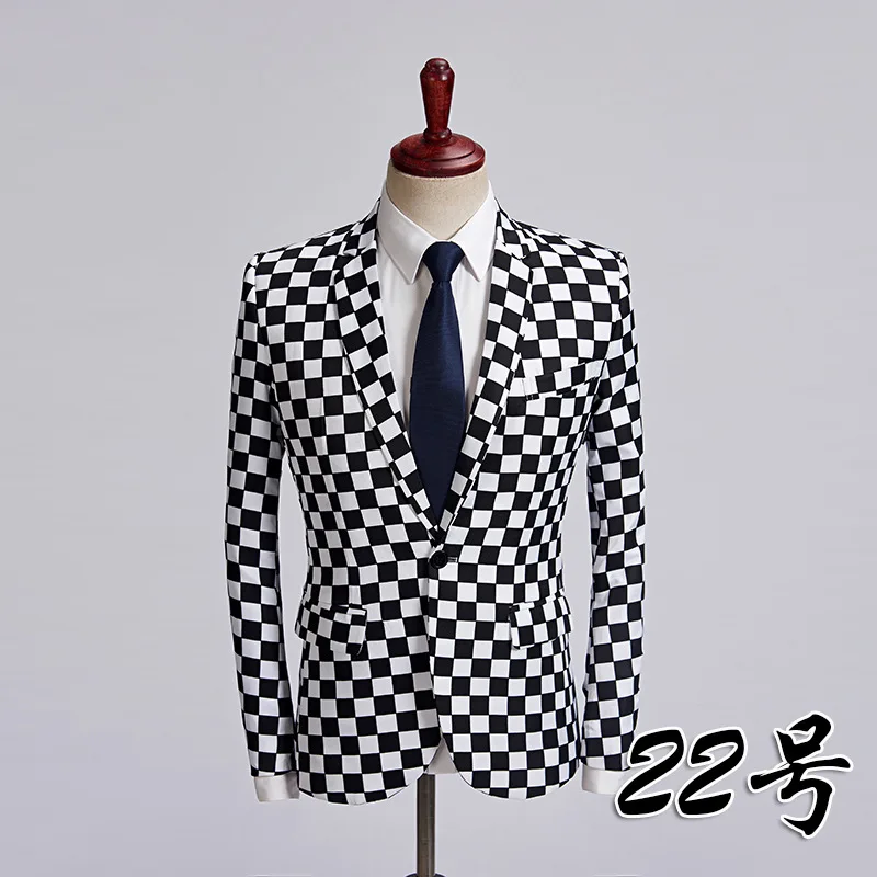 FOLOBE бренд Tide мужской плюс размер 5XL Цветочный узор Slim Fit Мужской Блейзер Куртка повседневные блейзеры певица костюм - Цвет: 22