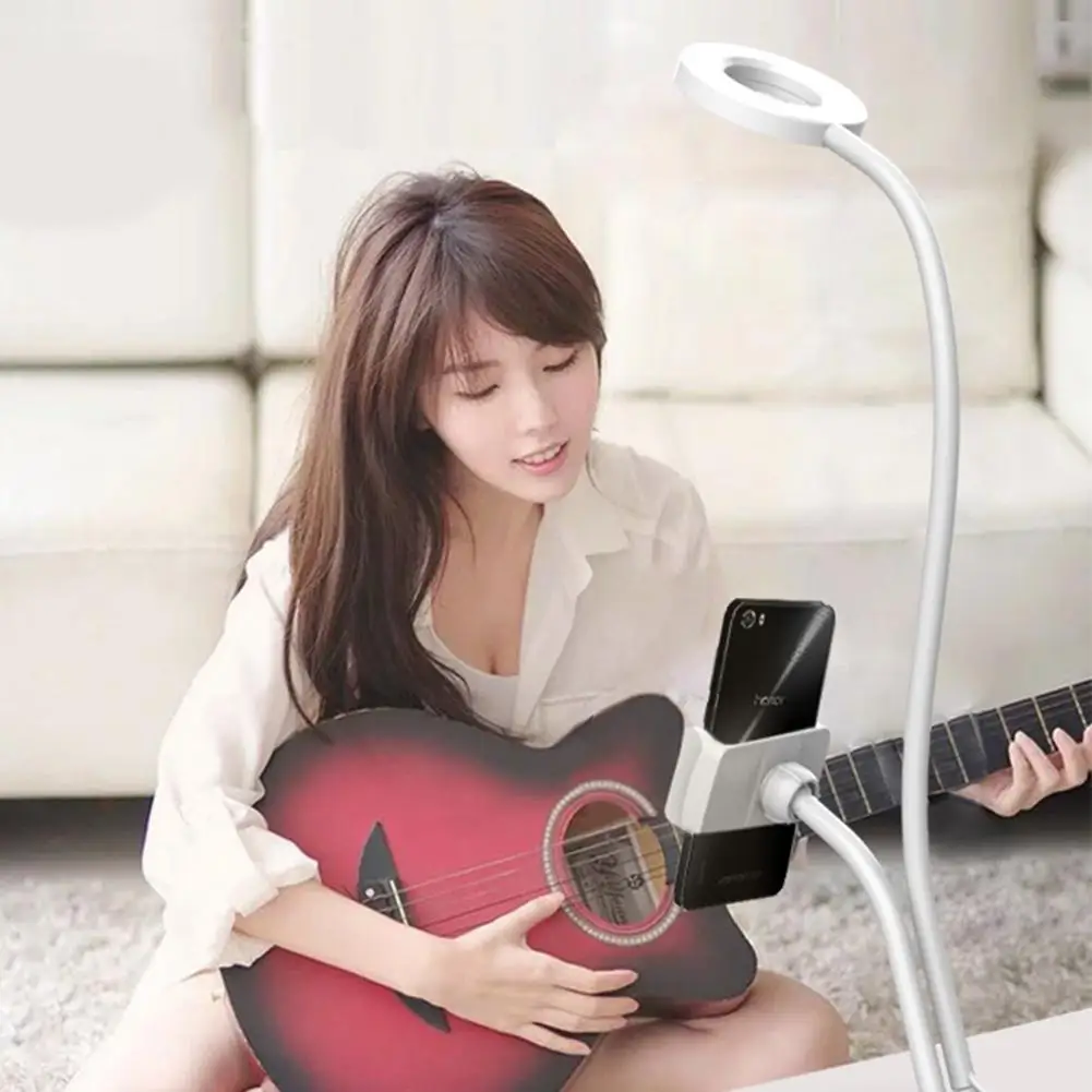 Cell Phone Webcast Stand Fill LED Light Online Celebrity Web Glow Mobile Phone Convenient Desktop Support Holder For Mobile