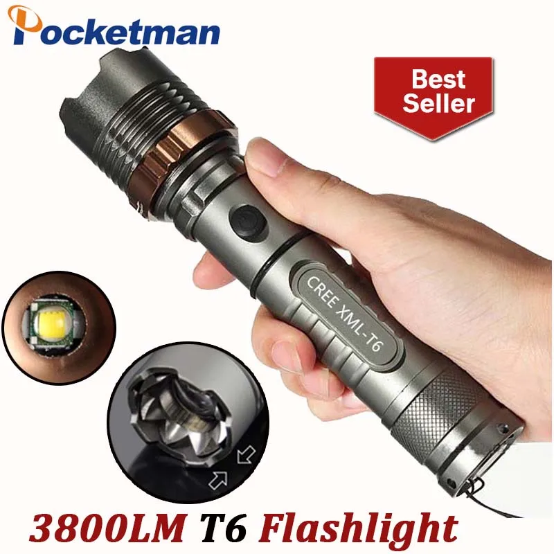 

XM-L T6 Flashlight 5mode 3800lm LED Tactical Torch Light Waterproof Hunting FlashLight Lantern zaklamp taschenlampe torcia