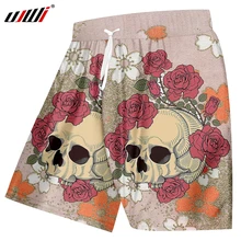 UJWI 3D печатных прекрасный венок черепа пляжные шорты мужские спандекс одежда новое поступление китайский стиль Мужские шорты