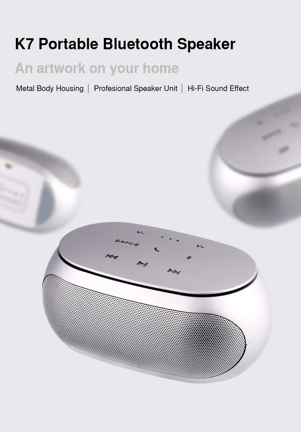 Touch Bluetooth Speaker Wireless Speaker 3D Digital Bass Sound NFC 25m Portable Speaker Support TF Card MIC Hands free For Phone (1)