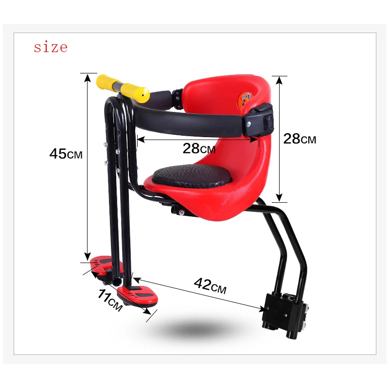 Venta caliente 2018 nueva bicicleta de carretera de montaña asiento de seguridad para niños silla frontal de bicicleta para niños adecuada para 0-6 años bebé - 6