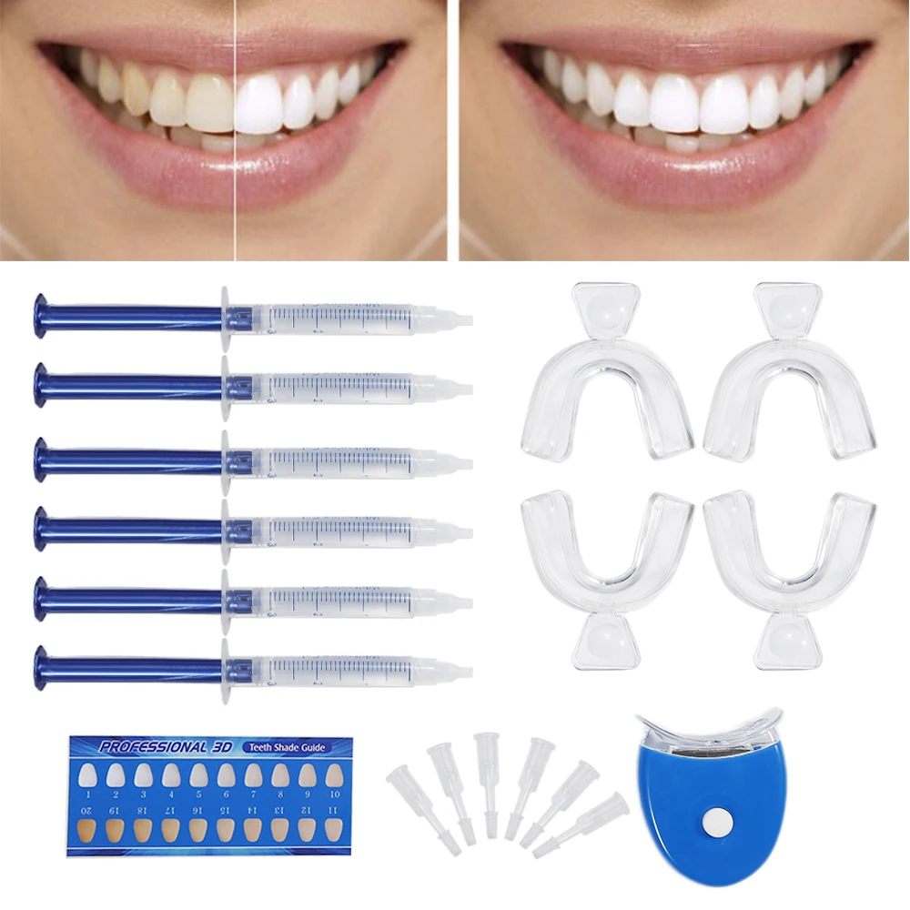 4 типа профессиональный набор для отбеливания зубов, система отбеливания, чистый белый набор для отбеливания зубной гель Keep Smile, светодиодный светильник, Прямая поставка - Цвет: 6 pcs set