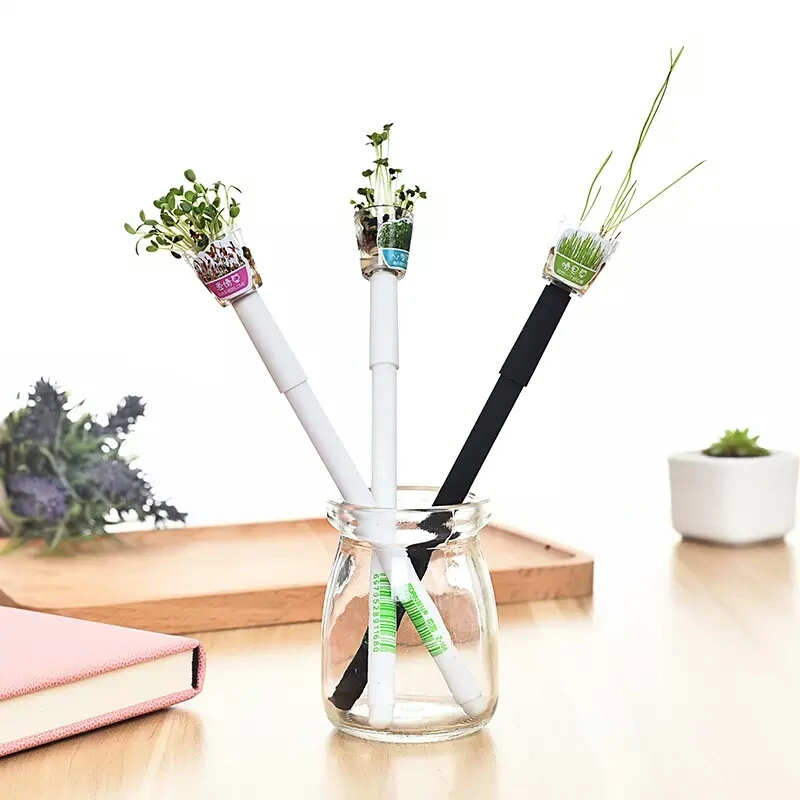 Creative Cultivate Plant Gel Pen Garden Grow Grass Gel Ink Black Pens